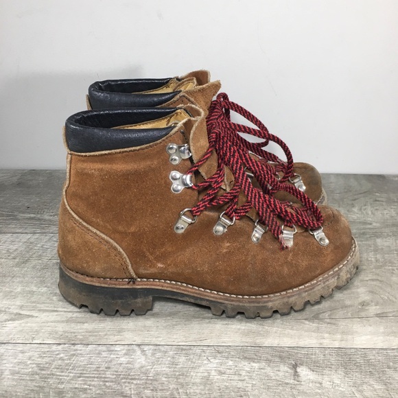 Vtg Made in USA Hiker Boots Backpacker Hiking Womens Suede Trail